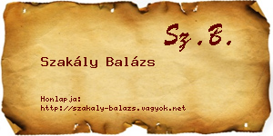 Szakály Balázs névjegykártya